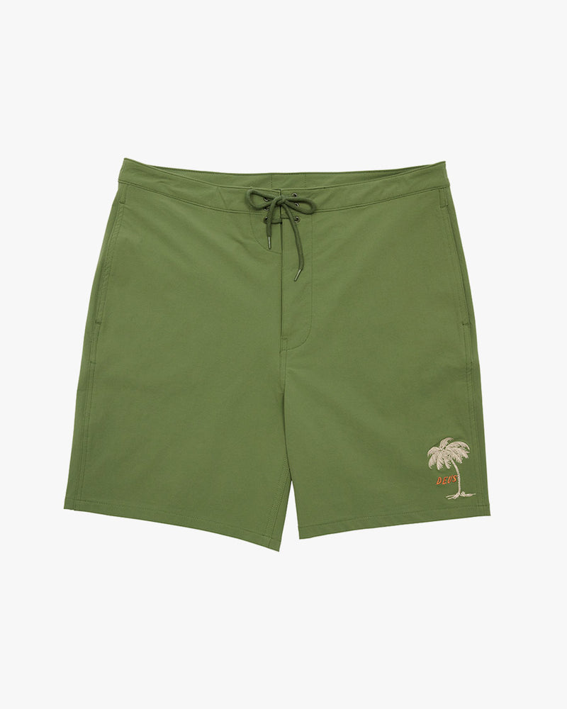 Boardshort Relaxed Fit Tropical - Verde Militar