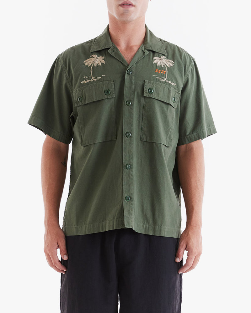 Camisa Relaxed Fit Stranded Fatigue - Verde Militar