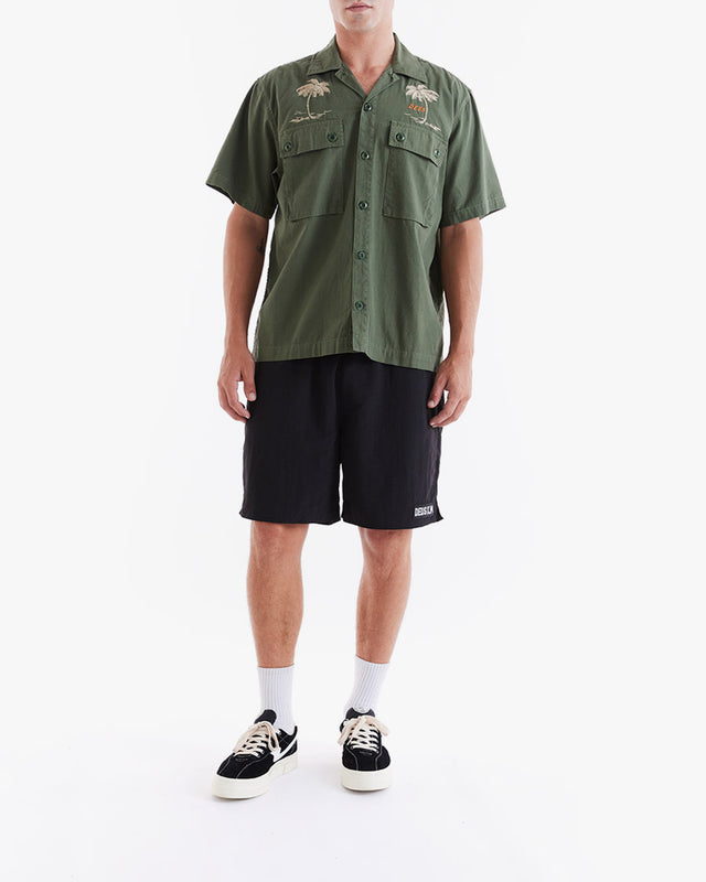 Camisa Relaxed Fit Stranded Fatigue - Verde Militar