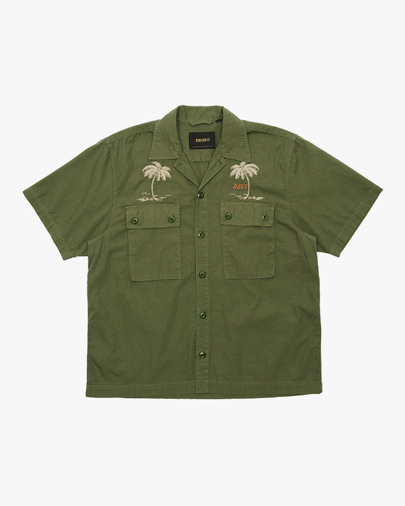 Camisa Relaxed Fit Stranded Fatigue - Verde Militar