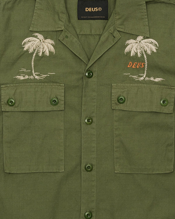 Camisa Relaxed Fit Stranded Fatigue - Verde Militar