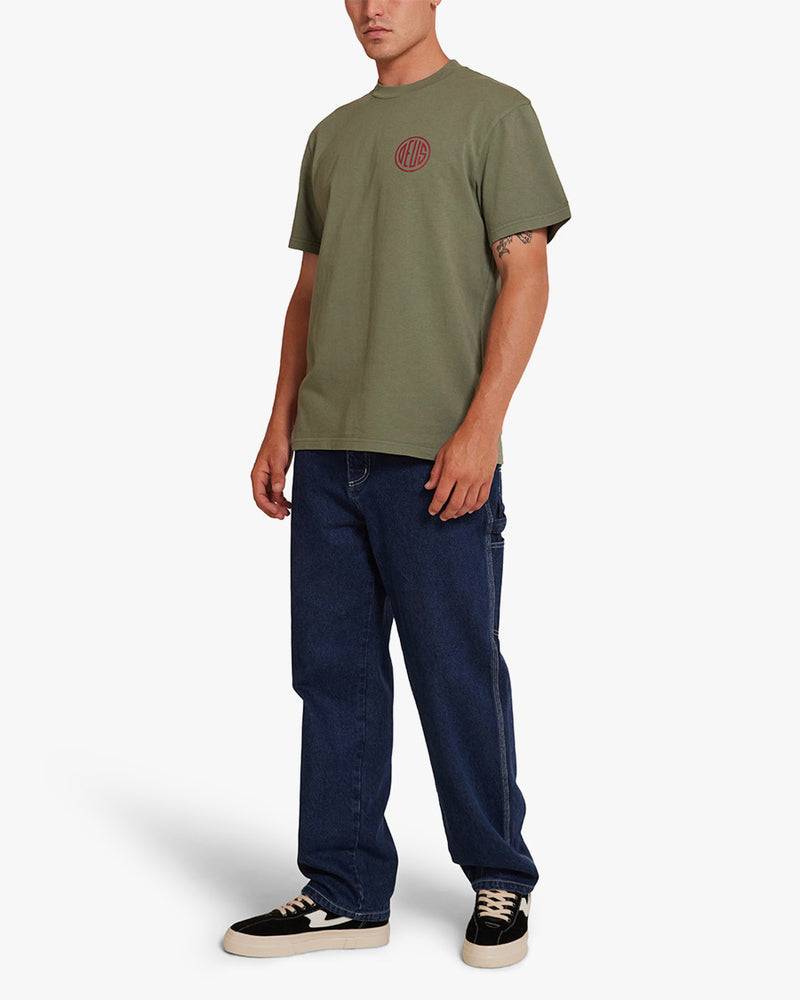 Camiseta Classics Box Fit Pill Logo - Verde Militar