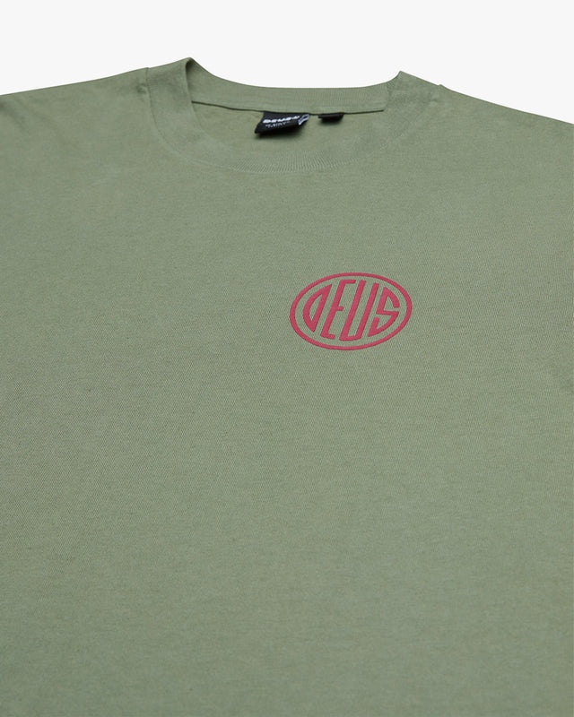 Camiseta Classics Box Fit Pill Logo - Verde Militar