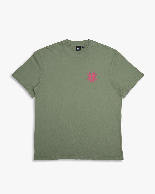 Camiseta Classics Box Fit Pill Logo - Verde Militar