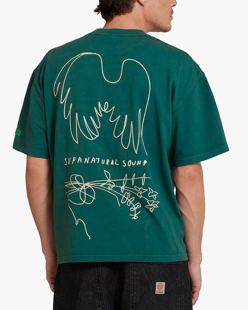 Camiseta Records Unissex Oversized Hauntology - Verde