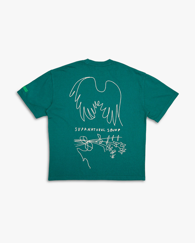 Camiseta Records Unissex Oversized Hauntology - Verde