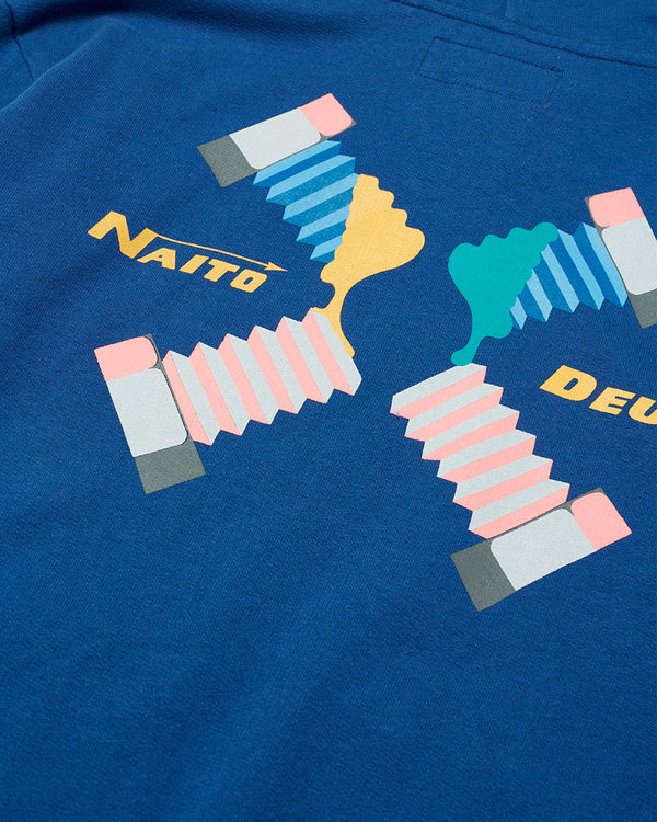 Moletom Box Fit Naito Quadrant - Azul